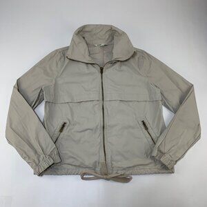 Light Beige Windbreaker Jacket with Zip Front